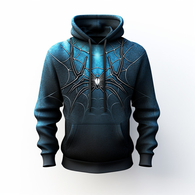  Sudadera con capucha de araña de Halloween, sudaderas de colores cómodas, sudaderas para hombre con gráficos de telaraña, moda diaria, básica, 3D