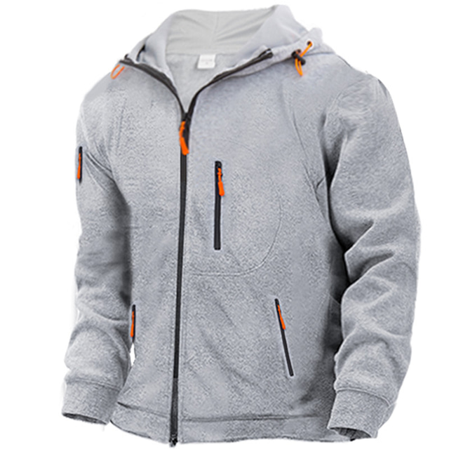  Pánské Mikina s kapucí na zip Mikina Kurtka Taktická Černá Fialová Námořnická modř Vodní modrá Trávová zelená Kapuce Bez vzoru Zip Sporty a outdoor Sport Streetwear Horká ražba Šik ven Základní Na