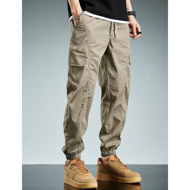  Men's Cargo Pants Cargo Trousers Techwear Pocket Drawstring Elastic Waist Plain Comfort Breathable Outdoor Daily Going out Fashion Casual Black Army Green