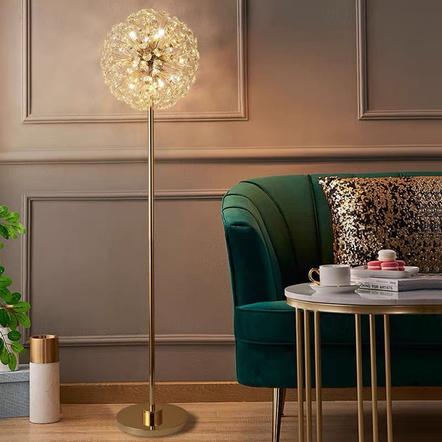  moderne gulvlampe innendørs elegant gulvlampe moderne stue soverom krystall stående lampe kreativ personlighet gulvlampe høy lampe for soverom 110-240v