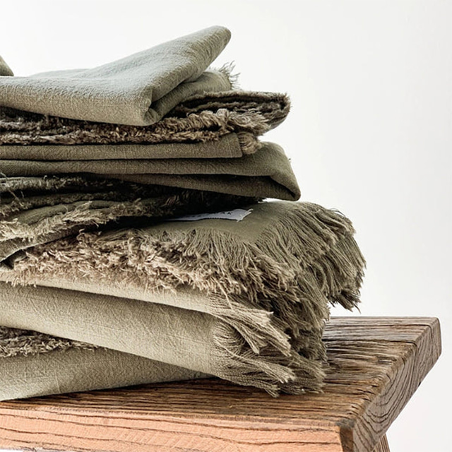  Cobertor de linho com franja para sofá/cama/sofá/presente, linho natural lavado cor sólida macio respirável aconchegante fazenda boho decoração de casa