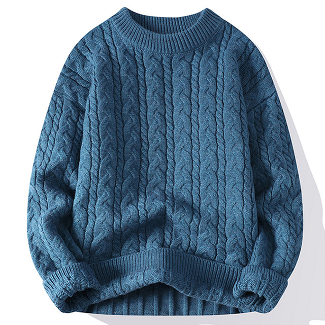  pull irlandais pour homme pull épais pull pull pull en tricot tricot torsadé côtelé hauts réguliers court tricoté uni col rond moderne contemporain thermique travail quotidien