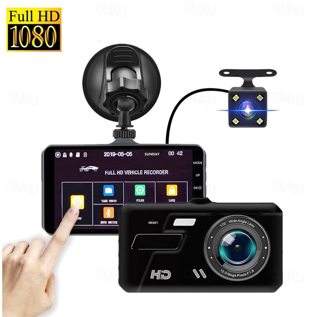 1080p New Design / Full HD / With Rear Camera Car DVR 170 Degree Wide ...