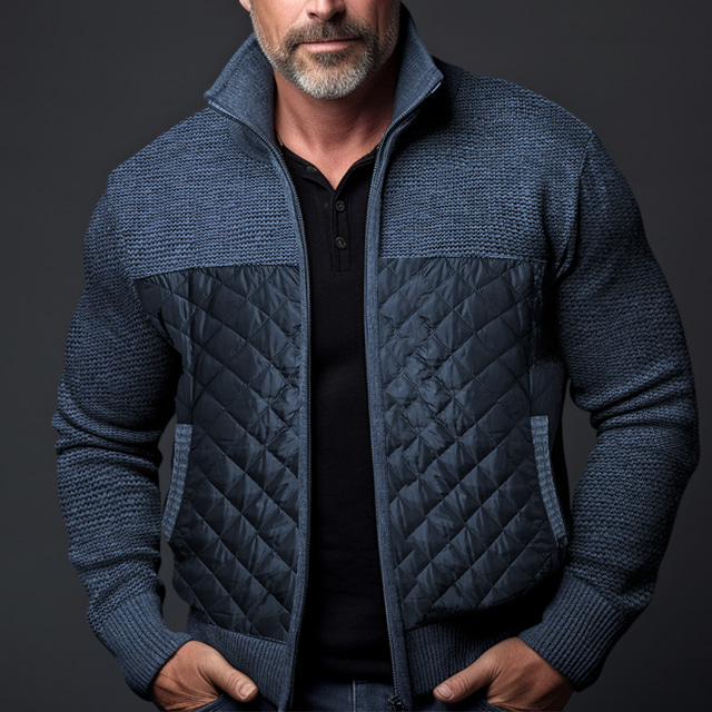  Homme Gilet Cardigan Pull Zippé Cardigan épais A côtes Tricoter Découpé Poche Tricoté Bloc de couleur Mao Guêtres Moderne contemporain Casual Usage quotidien Vêtement Tenue Automne Hiver Noir Rouge S