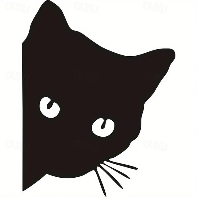  2pcs Car Black Cat Peeking Sticker Funny Vinyl Decal Car Styling Decoration Accessories Auto Exterior Decor For Car