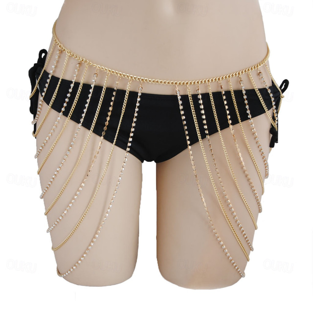  Body Chain Wasit Belt Waist Belt Metallic Sparkle Sexy Alloy For Disco Cosplay Carnival Women's Costume Jewelry Fashion Jewelry