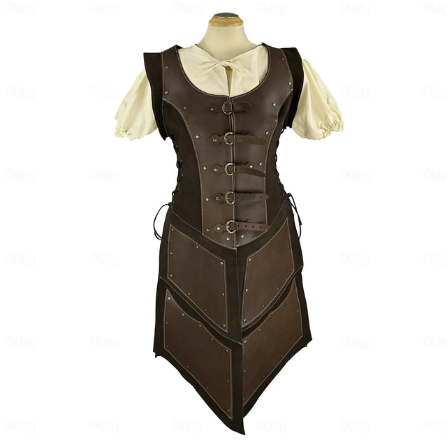  Retro Středověké Renesanční Šaty Zbraně a výzbroj Hrudník Ren Faire Válečník Viking Shieldmaiden Dámské Viking Fantazie předvečer Všech svatých Karneval LARP Dospělé Šaty