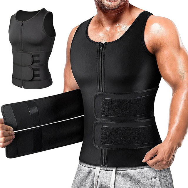  Men's Compression Shirts Body Shaper Shapewear Active Tank Crew Neck Sleeveless Sports & Outdoor Vacation Going out Casual Daily Gym Soft Plain Black Activewear Fashion Sport