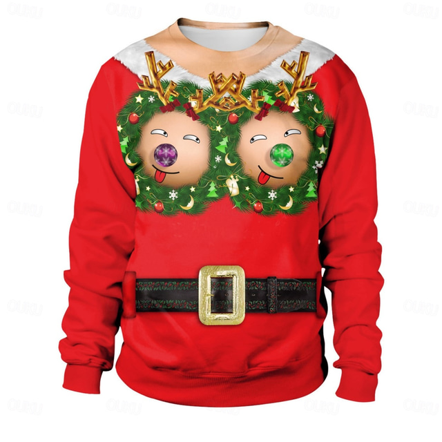  Christmas Santa Claus Hoodie Cartoon Manga Anime 3D Print 3D Graphic For Couple's Men's Women's Adults' Christmas Carnival 3D Print