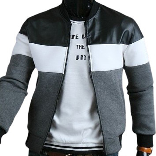  Men's Lightweight Jacket Bomber Jacket Outdoor Daily Wear Warm Pocket Fall Winter Plain Fashion Streetwear Standing Collar Regular Dark Gray Gray Jacket