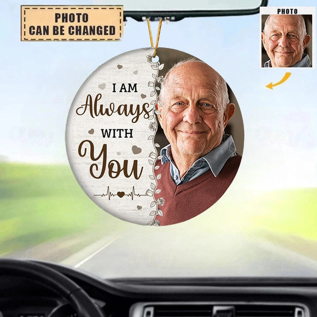  Personalizovaná fotováno vánoční pamětní ozdoba vlastní pamětní dárek 2D akryl dárky visící přívěsky vánoční dekorace - Vždy jsem s tebou
