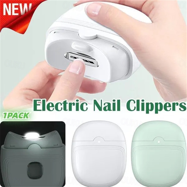 Electric Nail Clippers Automatic Nail Clipper with Light 2 In 1