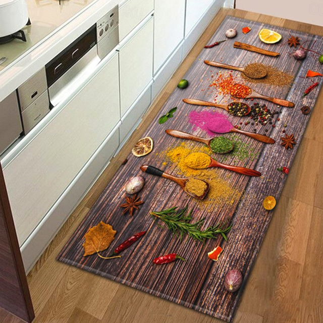  Spices Area Rug Kitchen Mat Non-Slip Oil Proof Floor Mat Livingroom Rug Indoor Outdoor Mat Bedroom Decor Bathroom Mat Entrance Rug Door Mat