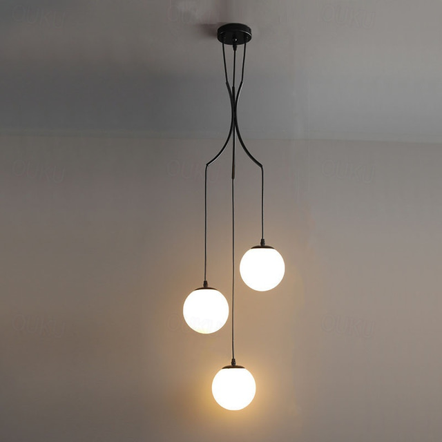  candelabru scară 3/6/9 lumina tavan înalt modern led sticlă rotund artă nordică candelabru lung sufragerie alb restaurant coridorul hotelului scări intrare