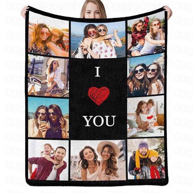  Personalized Photo Blankets Customized Blanket Blankets Personalized Gifts For Your Loves women/men present Personalized Valentine Gift Custom Made