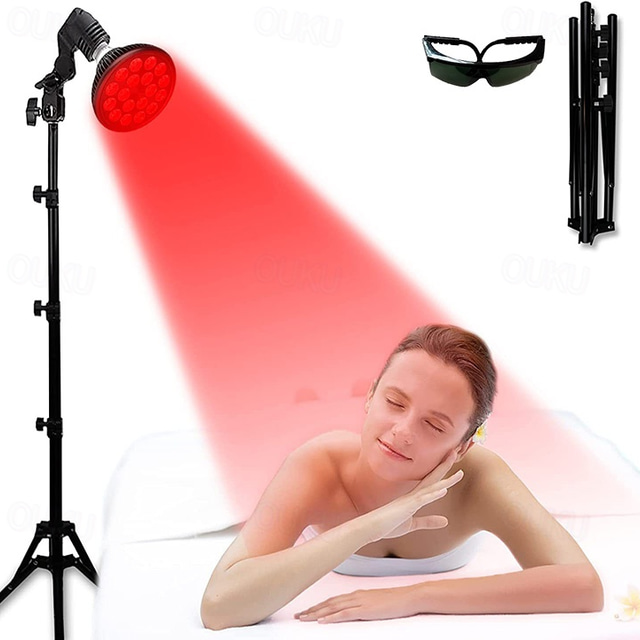  Led Red Light 54w Tripod Light Bulb Physiotherapy Light Par38 Dual Core 660 850nm Red Light Therapy Lamp Near Infrared Combo Bulb for Skin Care, Pain Relief, and Anti-Aging Benefits