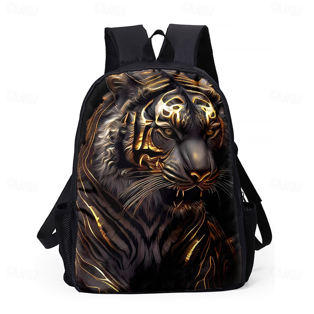  Men's Animal Backpack 3D Tiger Print Backpack - Large Capacity, Multi-Pocket Back to School Bag in 3 Colors