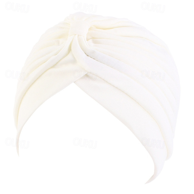  Chapeaux turban doux pré-noués mode bonnet de turban cancer headwrap de chimiothérapie chapeau de sommeil couleur unie orange pour femmes jour des rois quotidien décontracté