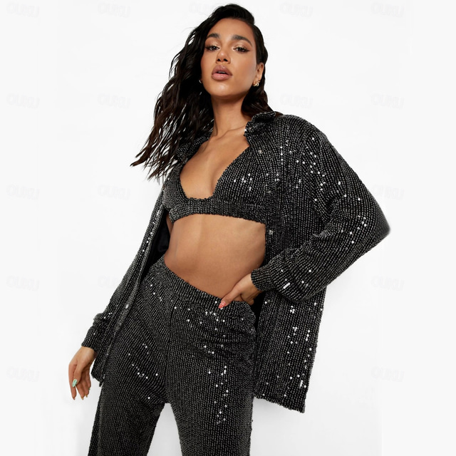  Retro Vintage Disco 1980s Pants Outfits Shirt Women's Party Club Pride Parade Adults Spring & Summer