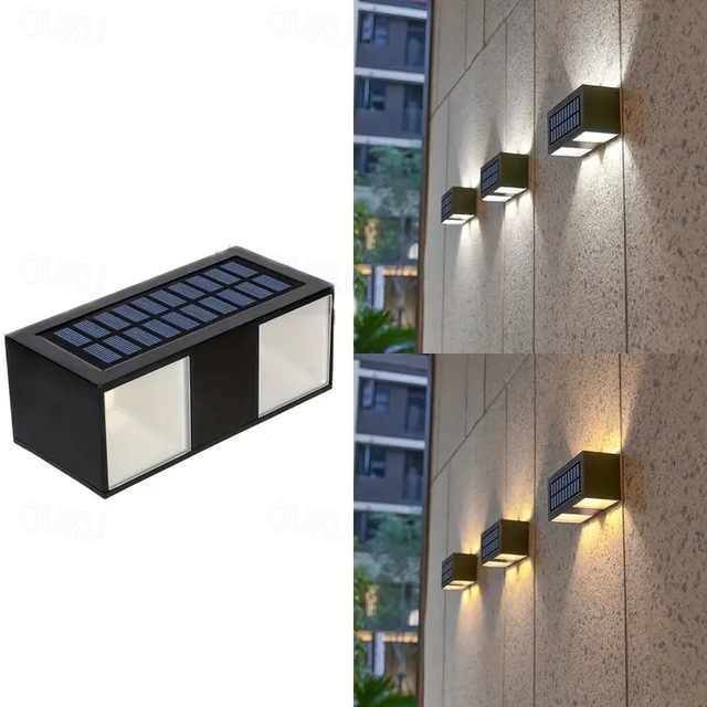  Solar Wall Light Solar Garden Lights Super Bright LED Security Solar Wall Lamp Outdoor Decor Waterproof Warm Lamps For Patio Fence Yard Garden Garage Stairway Hallway Decoration 1pc