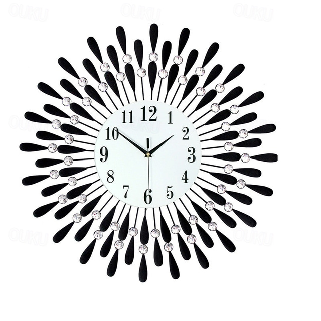  Large Wall Clock Metal Decorative Silent Non-Ticking Big Clocks Modern Home Decorations for Living Room Bedroom Dining Room Office