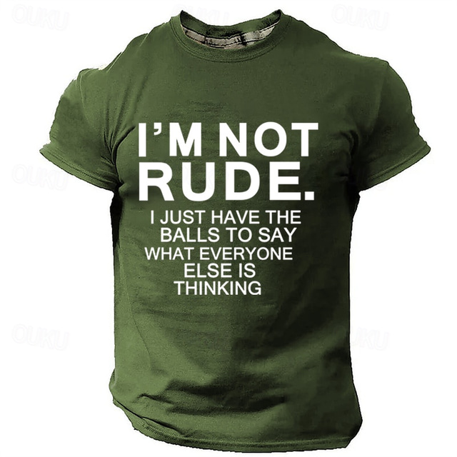  Men's Rude Offensive Graphic Letter Character & Slogan Short Sleeve T shirt Graphic Print Crew Neck Shirt Daily Casual Street Style Party Casual Holiday Black Burgundy Blue Spring & Summer Clothing