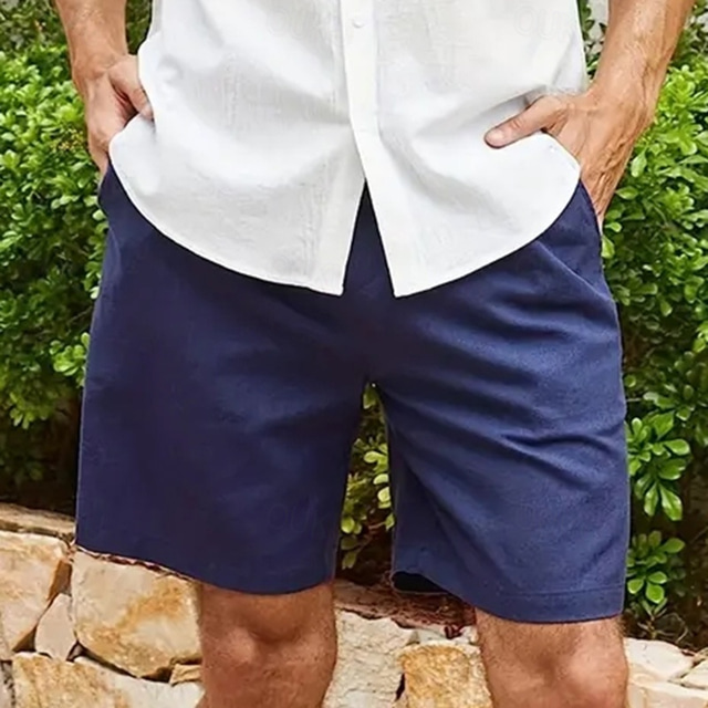  Hombre Pantalones de Surf Pantalones cortos casuales Correa Cintura elástica Plano Transpirable Suave Casual Fin de semana Moda Ropa de calle Blanco Azul Piscina Microelástico