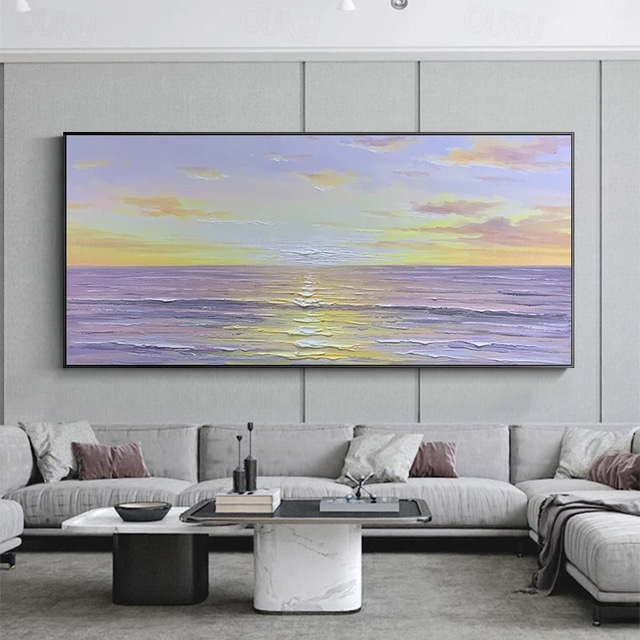  Mintura Handmade Abstract Sunrise Over The Sea Oil Paintings On Canvas Wall Art Decoration Modern Picture For Home Decor Rolled Frameless Unstretched Painting