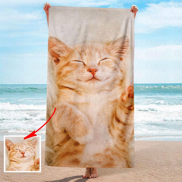  Custom Beach Towels with Photo Bath Towel Personalized Beach Towels with Photo,Personalized Gift for Family or Friends 31