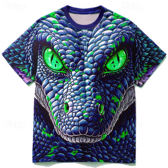  Bărbați Grafic Animal Dinozaur Tricou Manșon scurt Tricou Tipărire 3D Stil Nautic Cămașă Zilnic Designer Subcultura Sport exterior Concediu Ieșire Maro Trifoi Albastru Închis Primavara vara