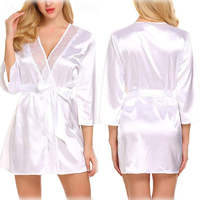  Women's Lace Sexy Erotic Sexy Lingerie Sexy Bodies Nightwear - Spandex Solid Colored Sexy Lingerie Set Home Outfits