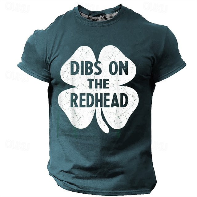  St. Patrick Men's Graphic Shamrock Lucky Irish T Shirt T shirt Tee Short Sleeve T shirt 3D Print Crew Neck Shirt Daily Designer Casual Sports Outdoor Holiday Going out Green 1# Green 2# Green 3#