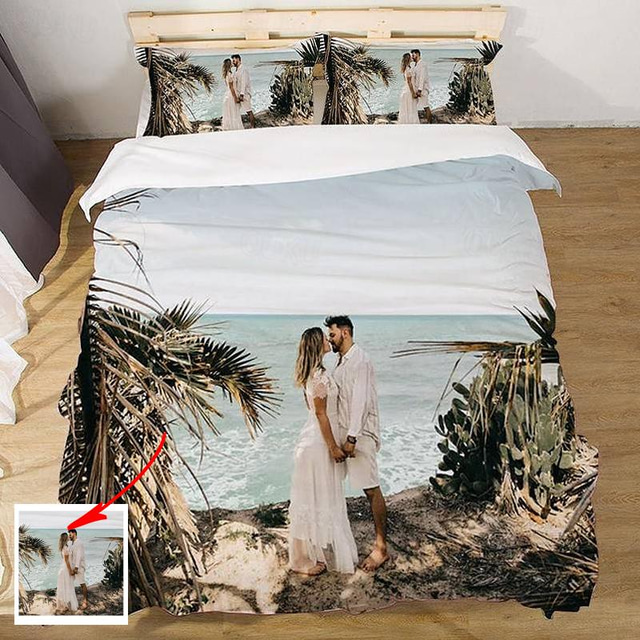 anpassat foto påslakan tryckt sängkläder set anpassad sovrum present till vänner, älskare personliga presenter
