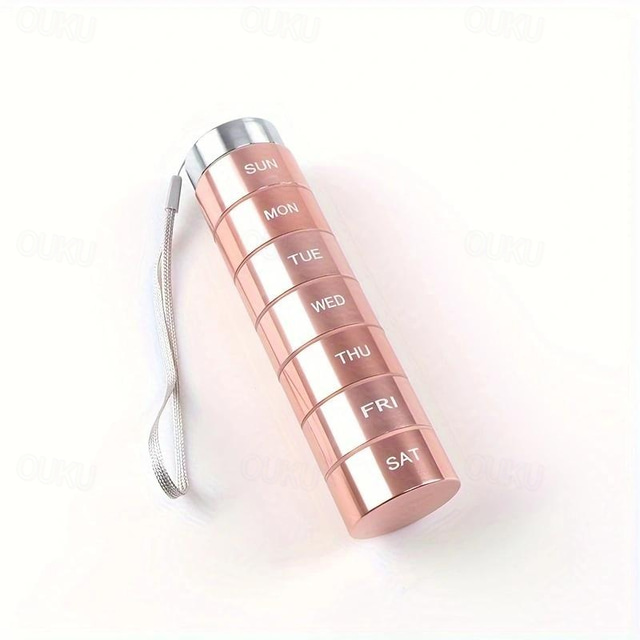  7pcs Metal Pill Organizers, Stackable Portable Waterproof Travel Pill Box, Large Aluminum Alloy Travel Pill Case
