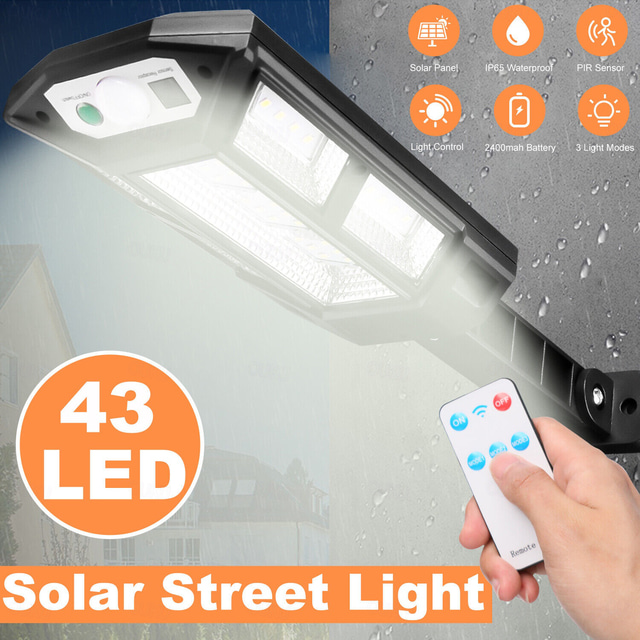  Solar Wall Lamp Street Garden Courtyard Wall Lamp with Remote Control Human Body Induction 3-Mode High Brightness