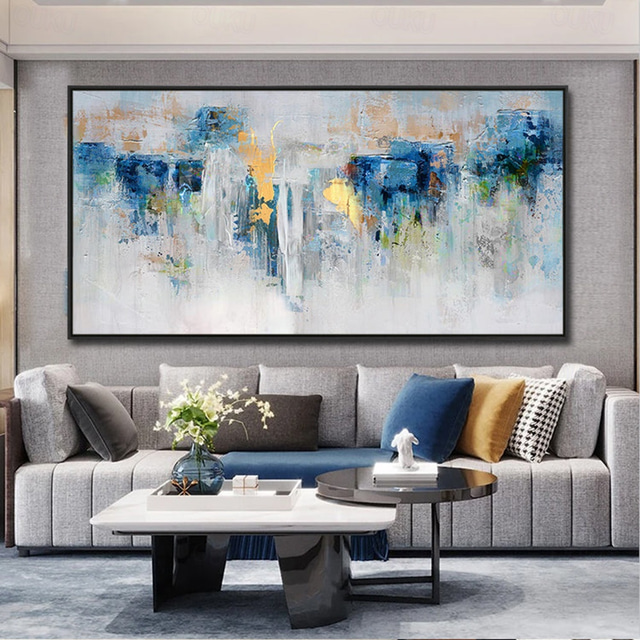  Abstract Ocean waves painting hand painted Boho wall decor Beach gold wall art Home decor Palette knife oil painting on canvas Seascape Painting Natura art