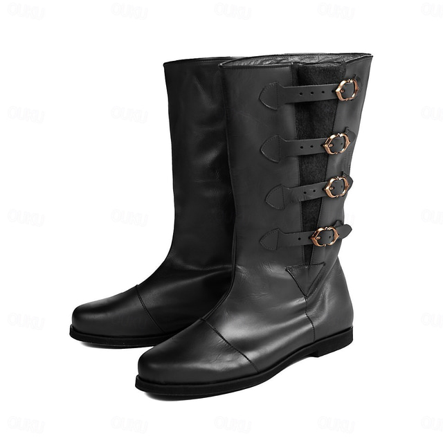  Retro Vintage Medieval Renaissance Shoes Flat Jazz Boots Pirate Knight Ritter Men's Unisex Halloween Event / Party Masquerade Shoes Fancy Medieval Boots