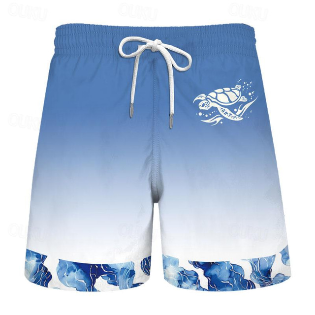  Carefree Interlude X Joshua Jo Men's Turtle Printed Vacation Beach Board Shorts