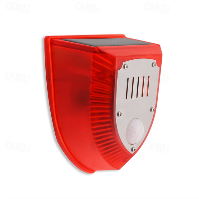  Solar-Powered Animal Repellent Alarm with Dog Barking Gunfire andSOS Light - Waterproof and Rechargeable!