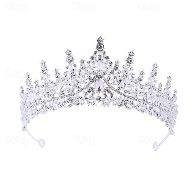  Bride Crown Alloy Hair Accessories Wedding Dresses Diamond Hair Hoops Electroplated Birthday Crown Dinner Wedding Headgear