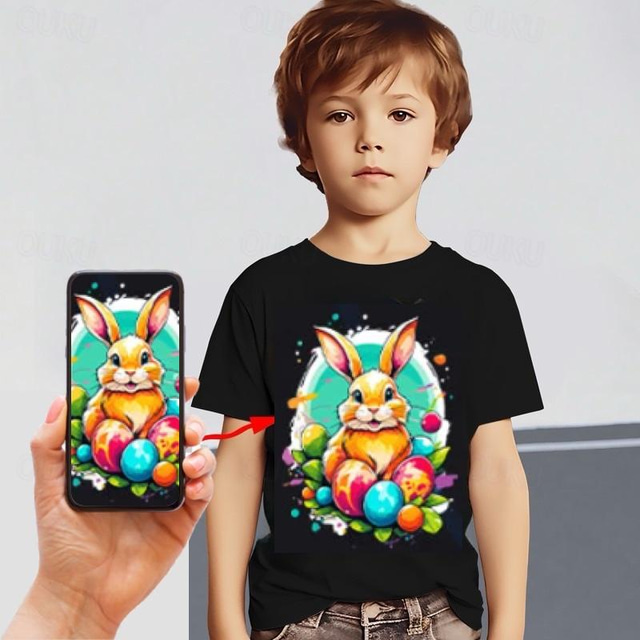  niestandardowe koszulki wielkanocne dla dzieci w wieku 3-12 lat chłopiec i dziewczynka bawełniane dodaj własny projekt zdjęcie zdjęcie spersonalizowana koszulka dla dzieci spersonalizowany prezent walentynkowy wykonany na zamówienie