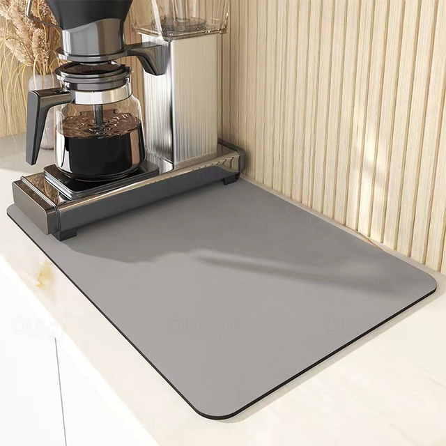  Coffee Mat, Coffee Maker Mat for Countertops, Absorbent Dish Drying Mat for Kitchen Counter, Under Coffee Maker Coffee Machine Coffee Pot Espresso Machine Dish Rack