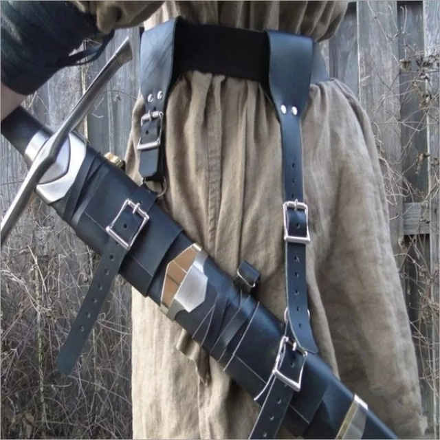  Punk & Gothic Medieval Renaissance Cosplay Costume Scabbard Sword Holder Warrior Viking Celtic Knight Men's Women's Pirate Fantasy Halloween Carnival Masquerade Performance Party LARP Adults'