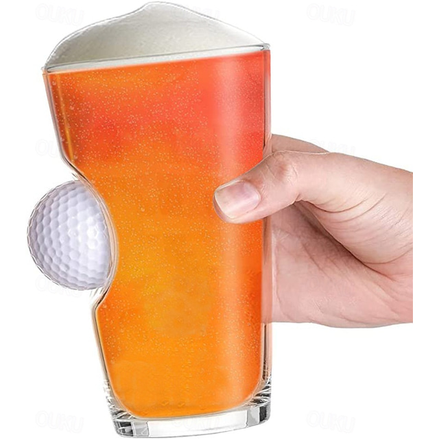  Golfball-Getränkeglas-Set, Golf-Biergläser für Herren, Glas mit echtem Golfball für Golfer