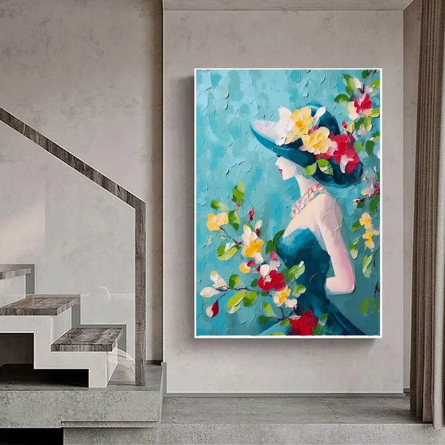 ダニエル・ジェリス ［女性と花］ 真作 逸品　 抽象画 油彩画 adxyhg1713409470275.jpg