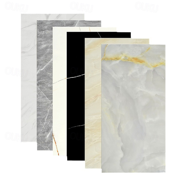  5pcs Kitchen Self-Adhesive Imitation Ceramic Tile Wall Sticker Bathroom Wall Renovation Anti Ugly Wallpaper Waterproof And Moisture-Proof Wallpaper