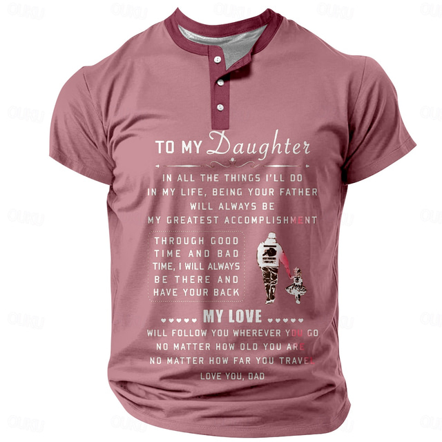  Papa T-skjorter Pappa Og Datter Til Datter Herre T-skjorte T-skjorte Henley Skjorte Nummer Henley Klær Bekledning 3D Print Ferie Ute Kortermet Print Klassisk Fritid