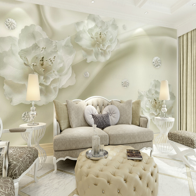  Cool Wallpapers 3D Flowers Wallpaper Wall Mural Roll Wall Covering Sticker Peel and Stick Removable PVC/Vinyl Material Self Adhesive/Adhesive Required Wall Decor for Living Room Kitchen Bathroom