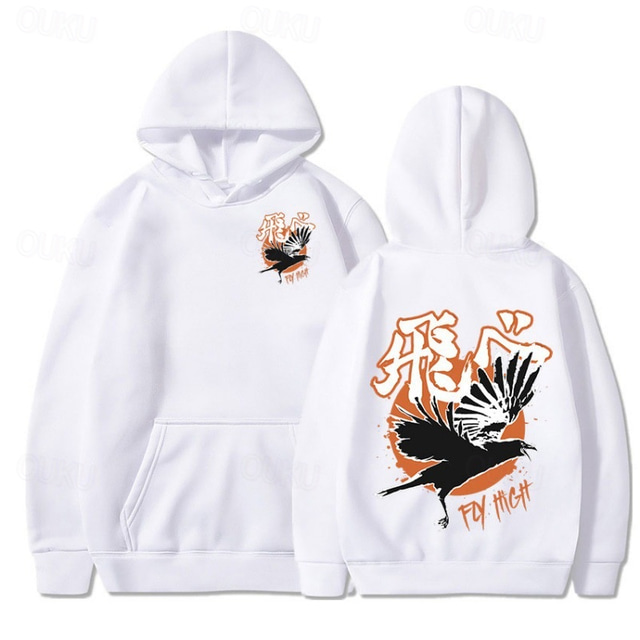  Haikyuu Hoodie Cartoon Back To School Anime Front Pocket Harajuku Graphic For Couple's Men's Women's Adults' Masquerade Back To School Hot Stamping Casual Daily