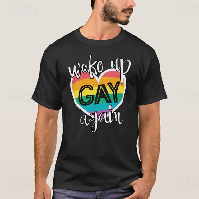  LHBT LHBTQ T-skjorte Pride-skjorter Regnbue Våknet Gay Again Morsom Lesbisk Gay Til Par Unisex Voksne Maskerade Varmstempling Pride-parade Pride måned